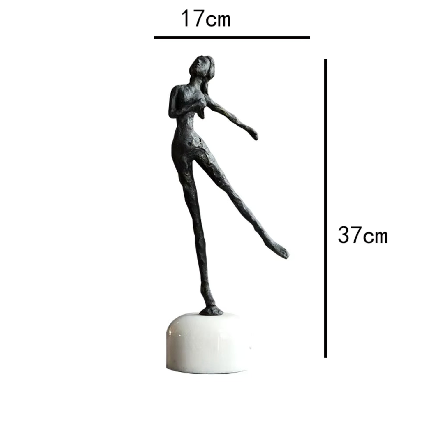 Modern Metal Girl Standing On One Foot Statue Short Eye Catching Home Decor Ornaments for Desk Living Room Gift