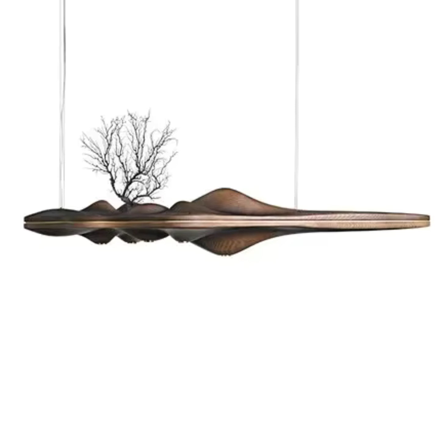 Modern Designer Solid Wood Resin Pendant Lamp For Dining And Kitchen Decor 128cm