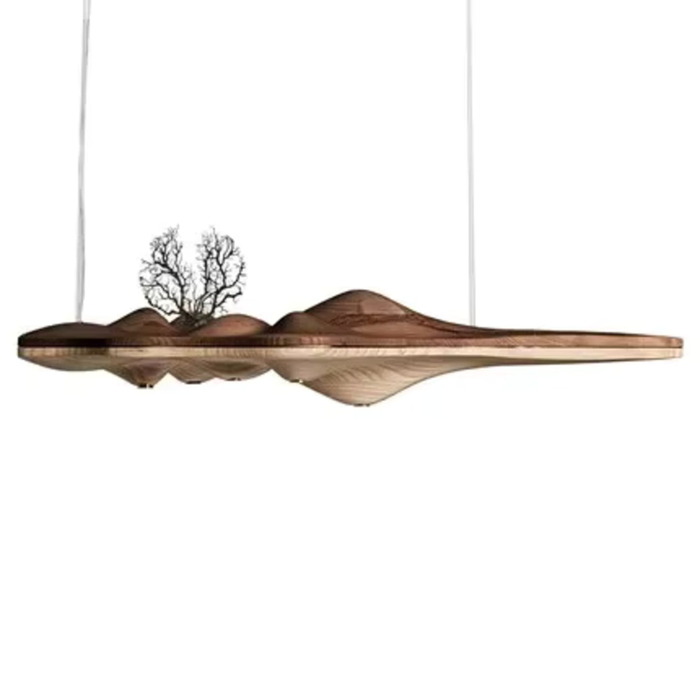 Modern Designer Solid Wood Resin Pendant Lamp For Dining And Kitchen Decor 128cm