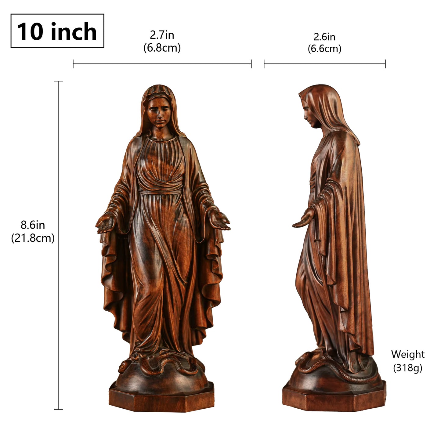 Wooden Structure Cross Border Virigin Mary Religious Figurine Statue For Home Decoration 30cm