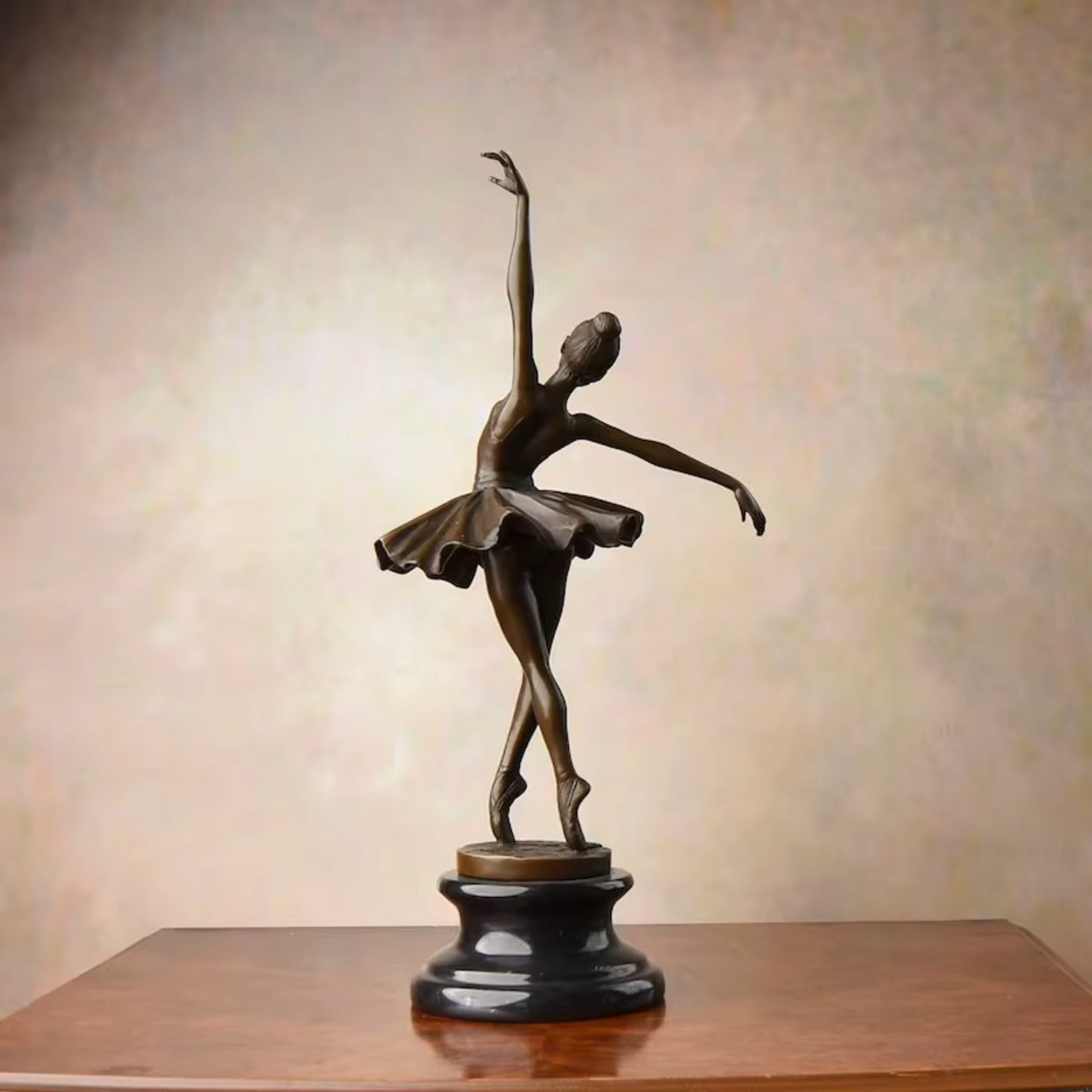 Beautiful Ballerina Statue Bronze Marble Ballet Dancer Girl Handcrafts Sculpture Home Decor