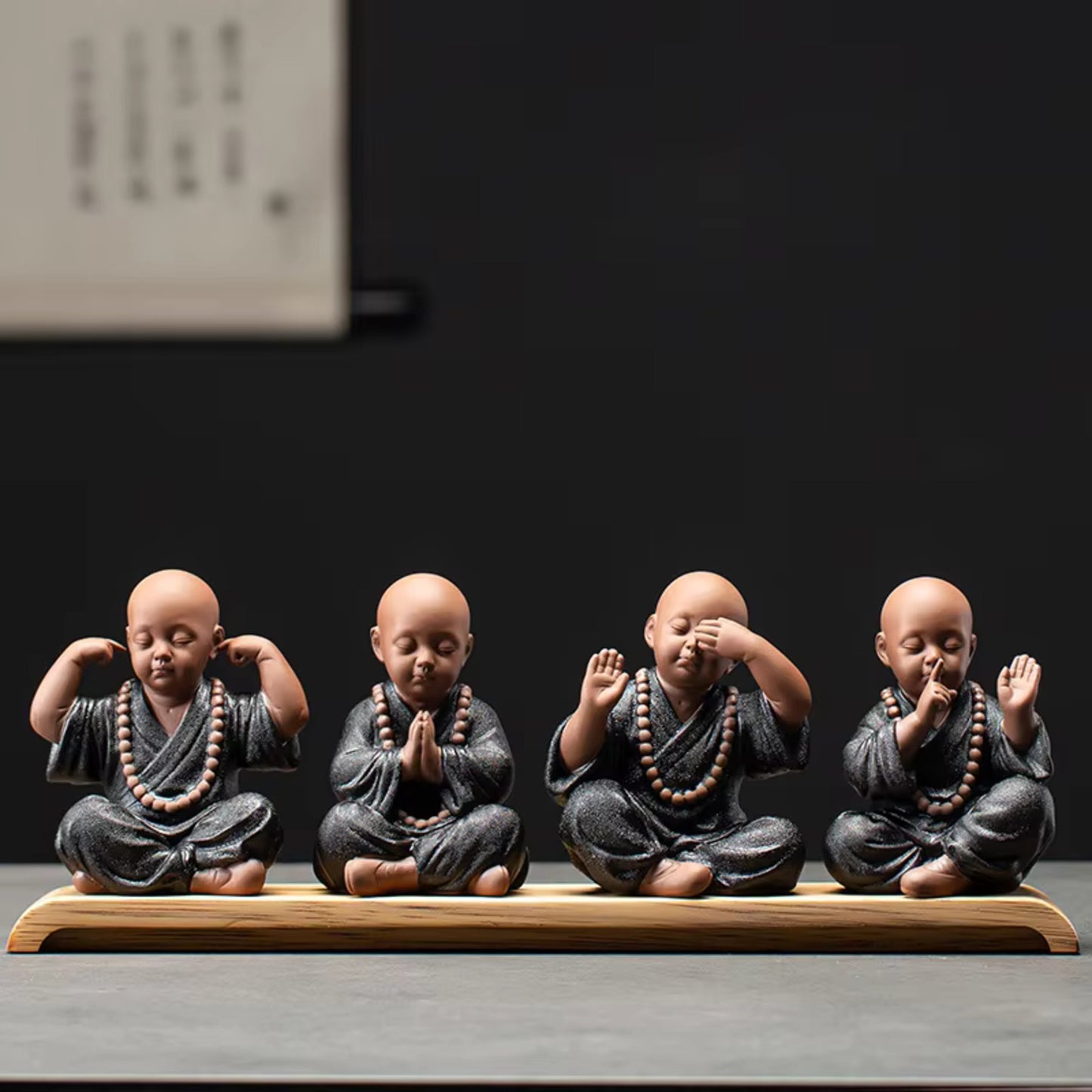 Home Decoration Best Quality Meditation Buddha Monk Miniature Statue For Peace