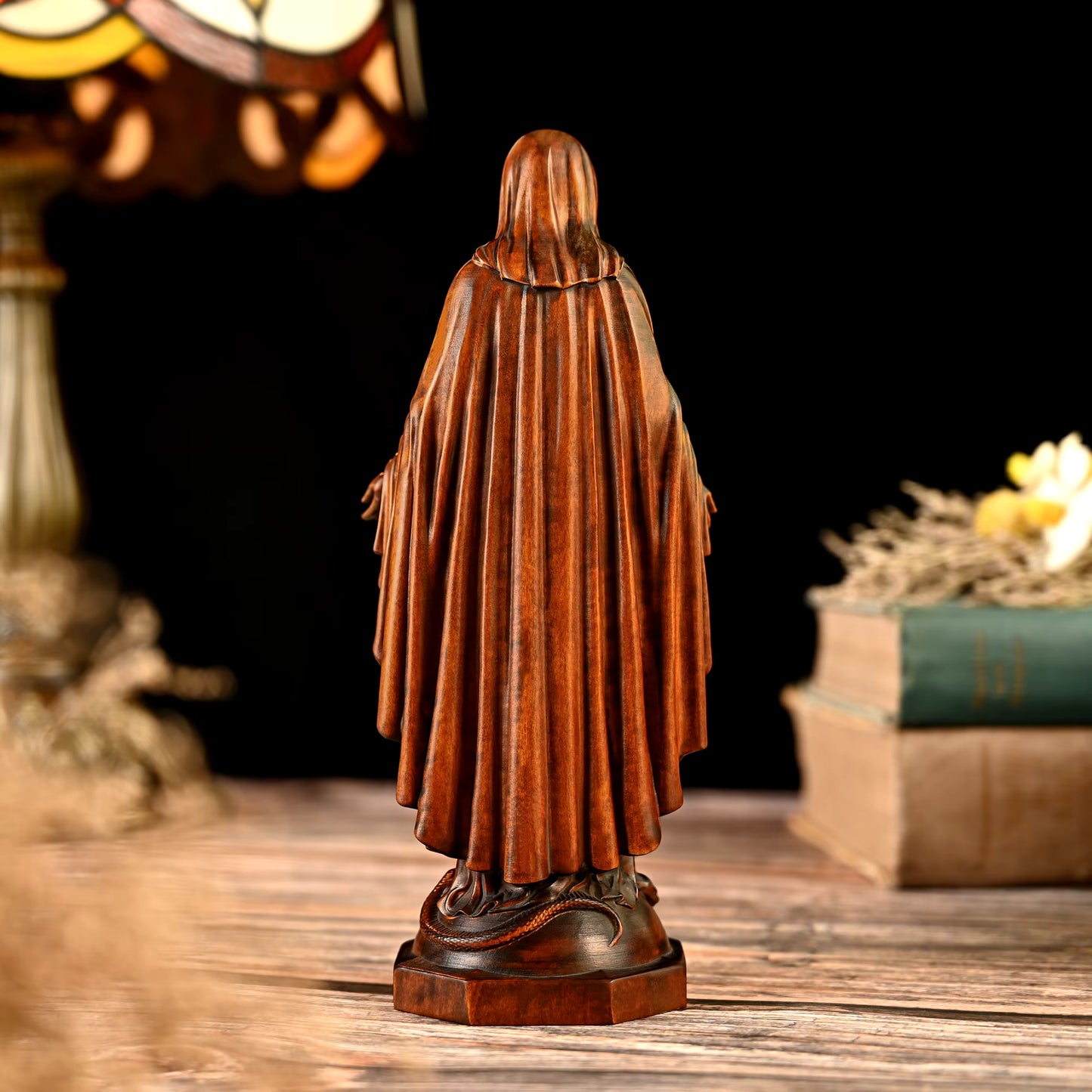 Wooden Structure Cross Border Virigin Mary Religious Figurine Statue For Home Decoration 30cm