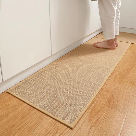 Hand Woven Anti Slip Oil Resistant Indoor Floor Mat Jute Carpet Home Decor 40X30cm