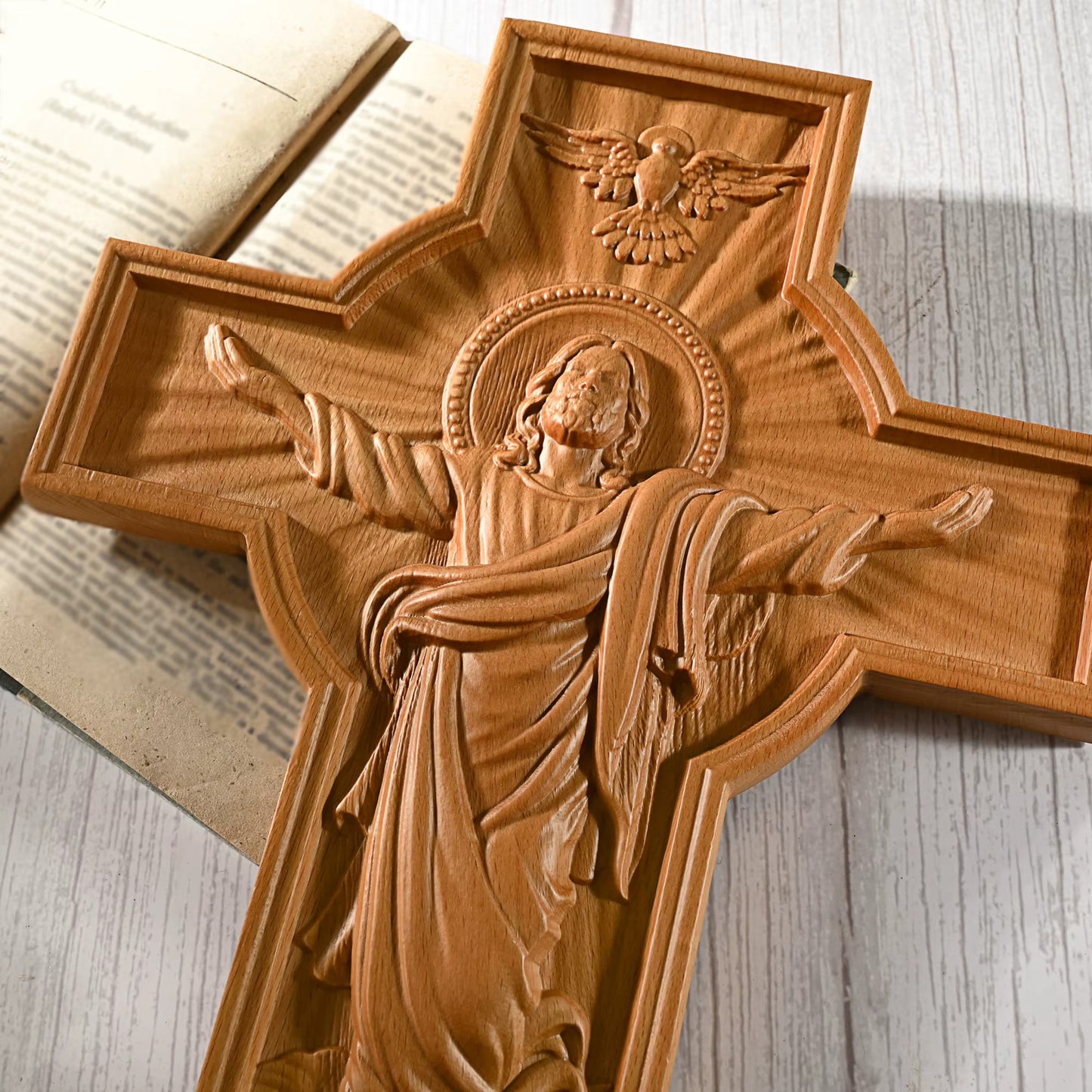 30cm Crucifix Religious Christian Jesus Wooden Church Cross Wall Hanging Home Decor