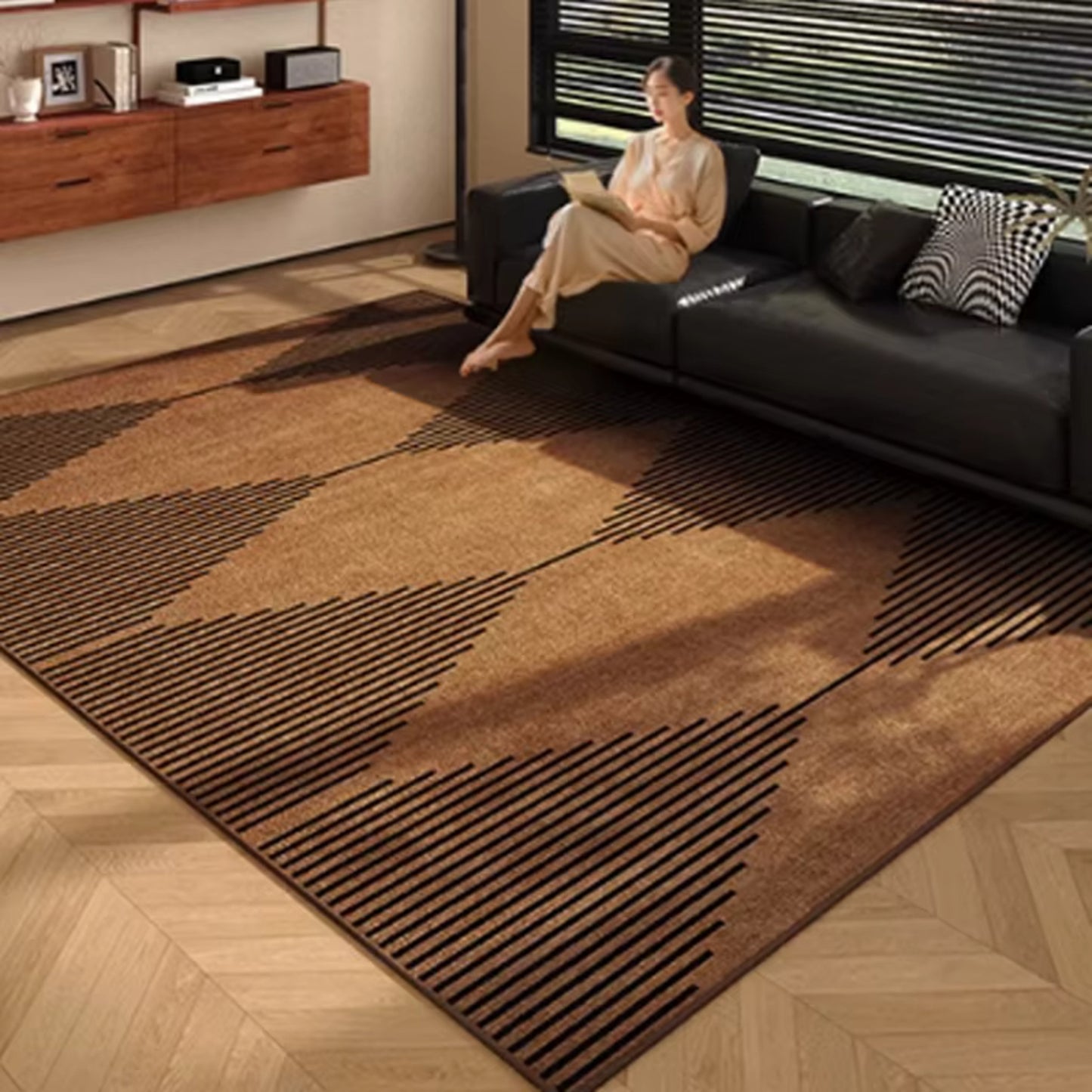 Top Graded Brown American Retro Style Large Jute Hand Woven Jute Rugs Home Decoration