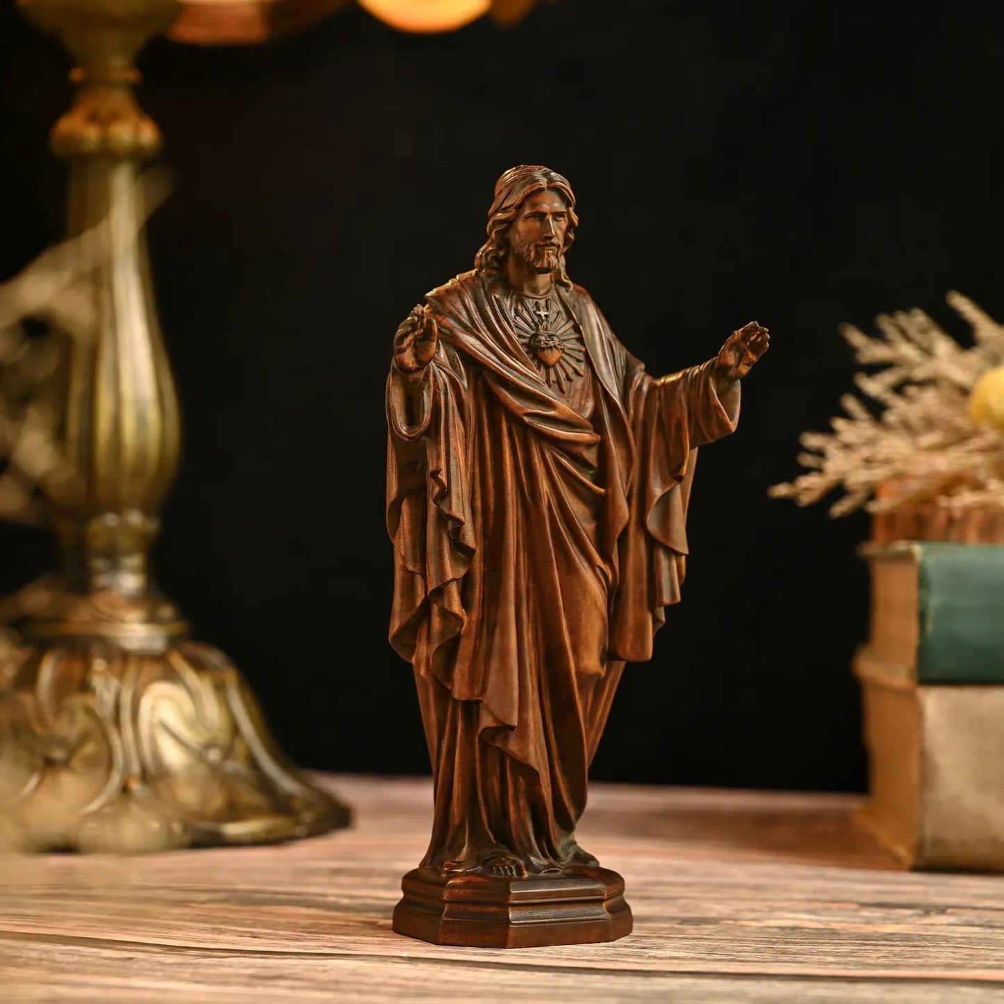 Hand Crafted Cross Border Solid Wooden Sacred Jesus Sculpture Ornament Home Decorative