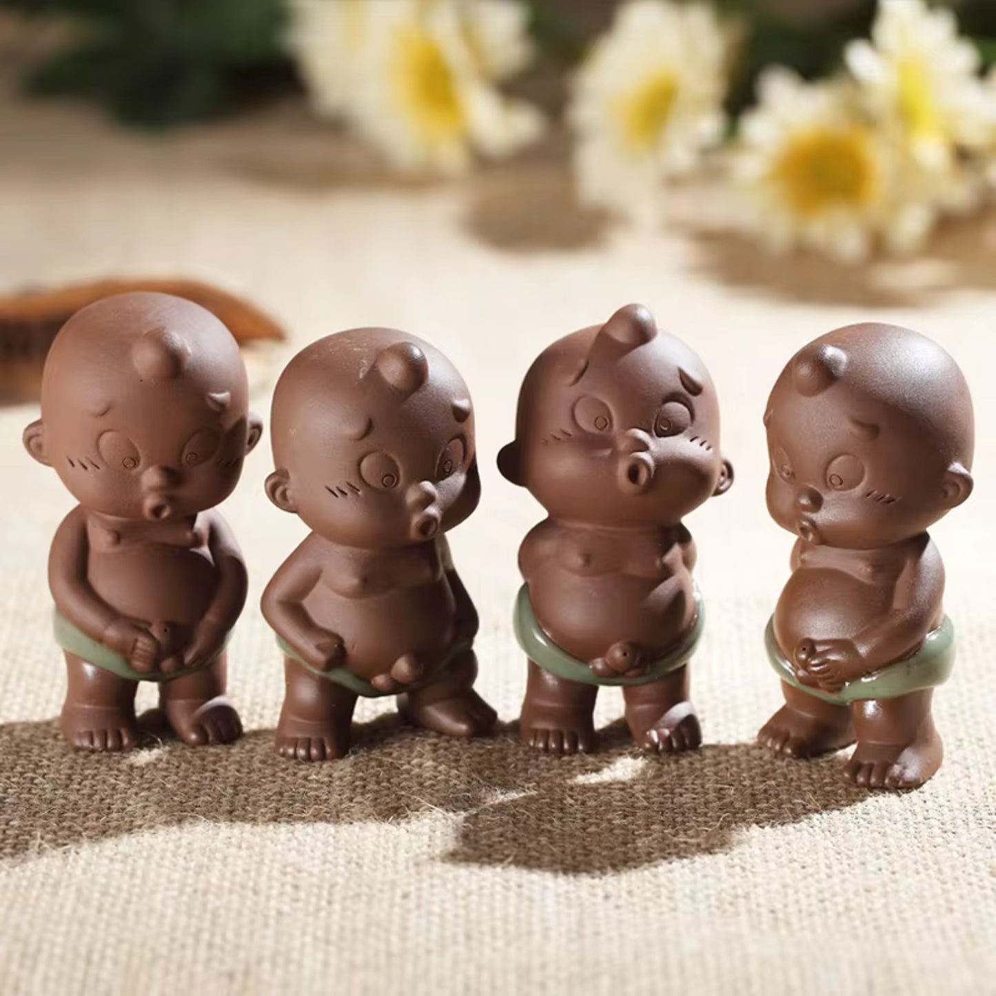 Home Decorative Water Squirt Pee Doll yixing zisha Clay Funny Boy Small Statue