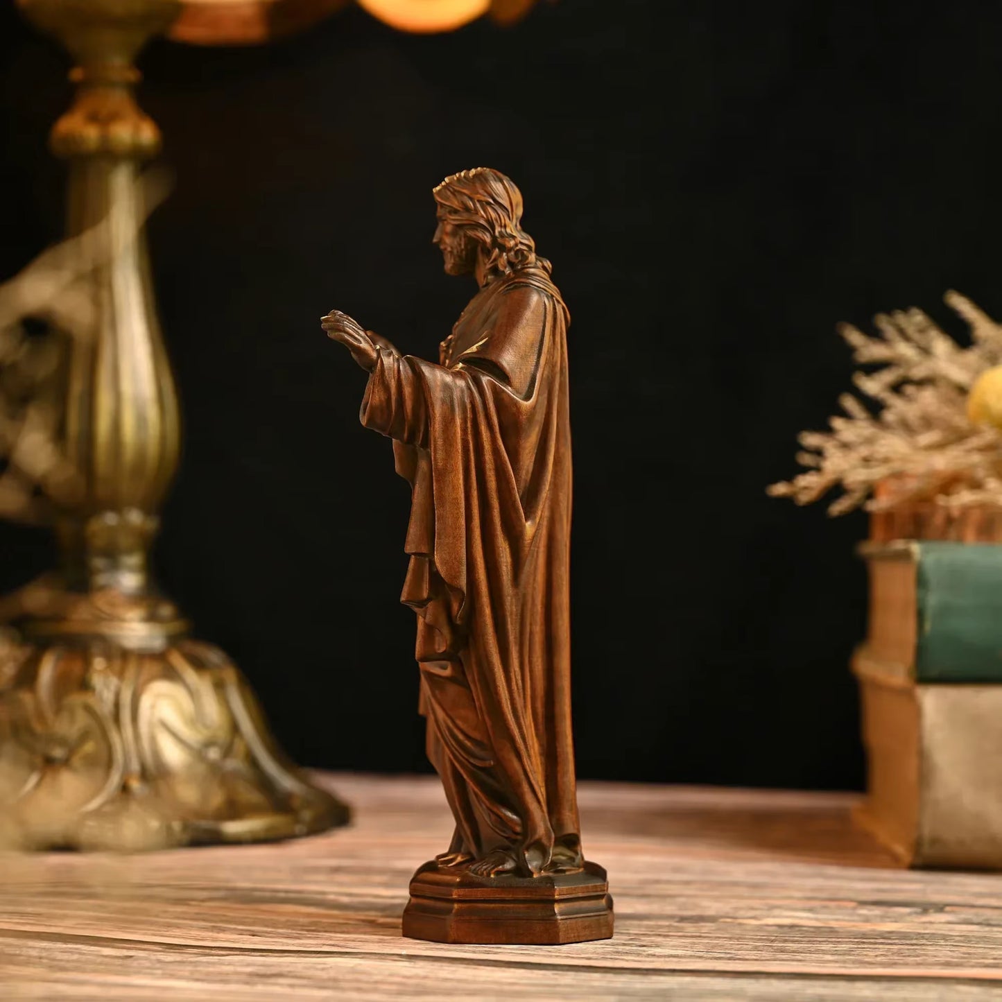 Hand Crafted Cross Border Solid Wooden Sacred Jesus Sculpture Ornament Home Decorative