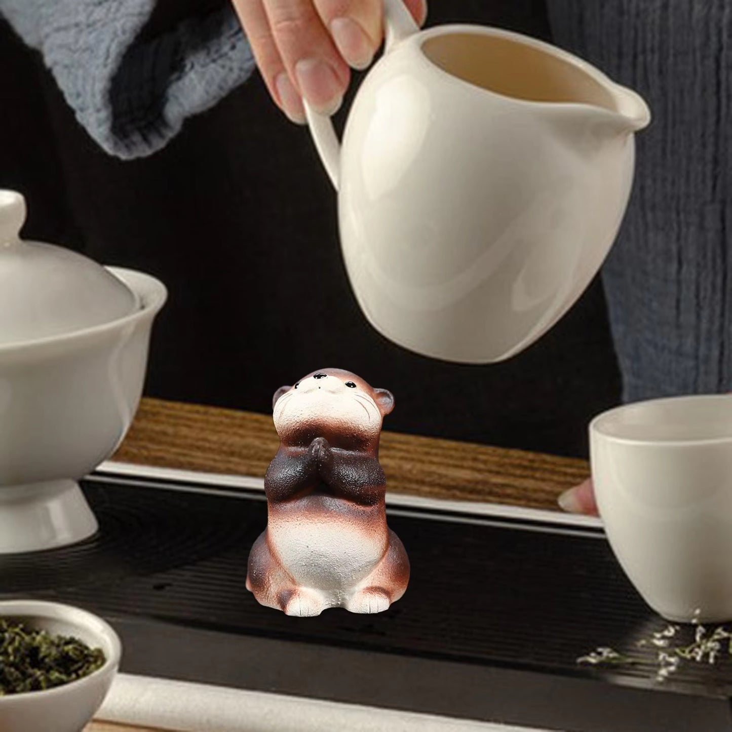 Best Quality Small Otter Tea Set Mini Otter Statue Home Decor Craft