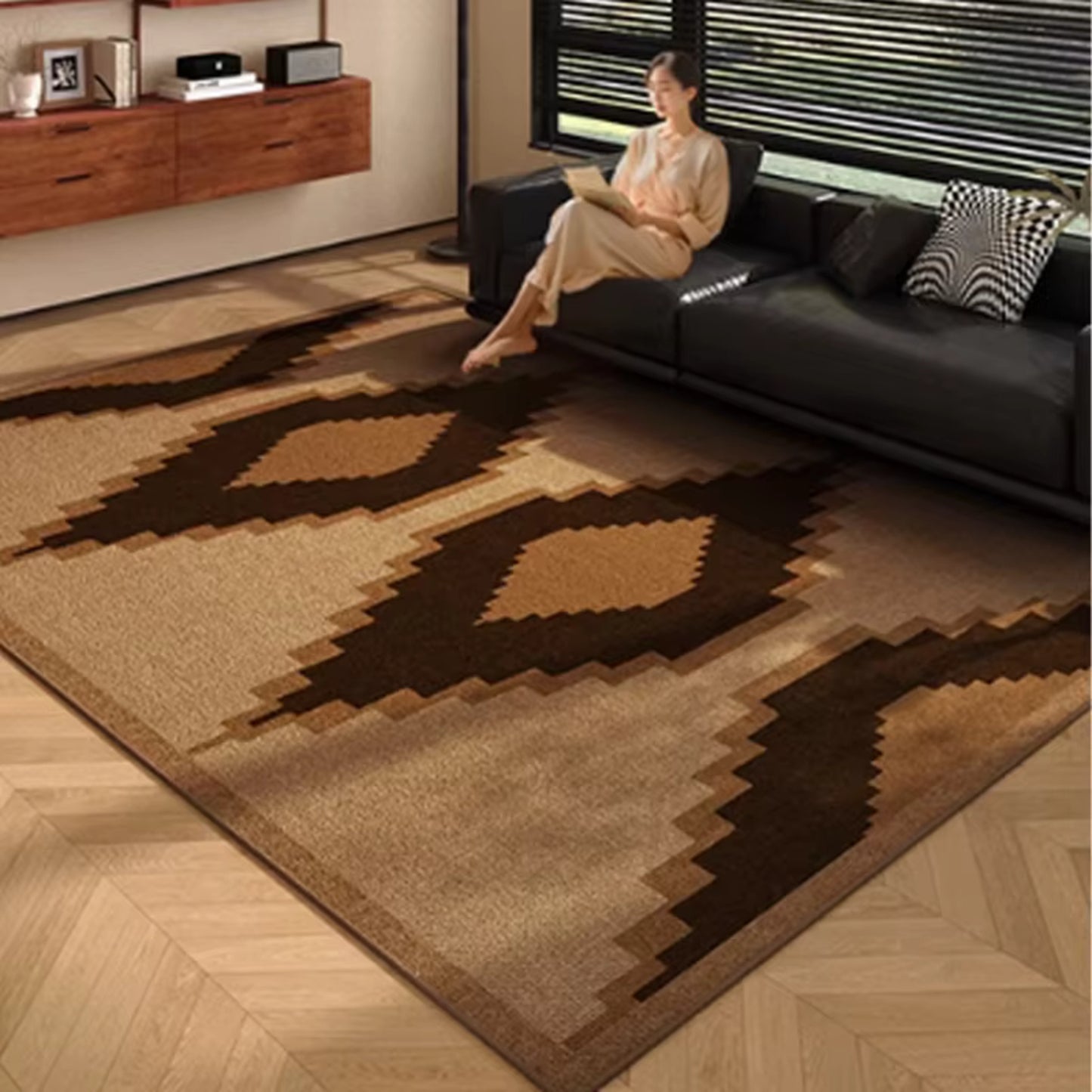 Top Graded Brown American Retro Style Large Jute Hand Woven Jute Rugs Home Decoration