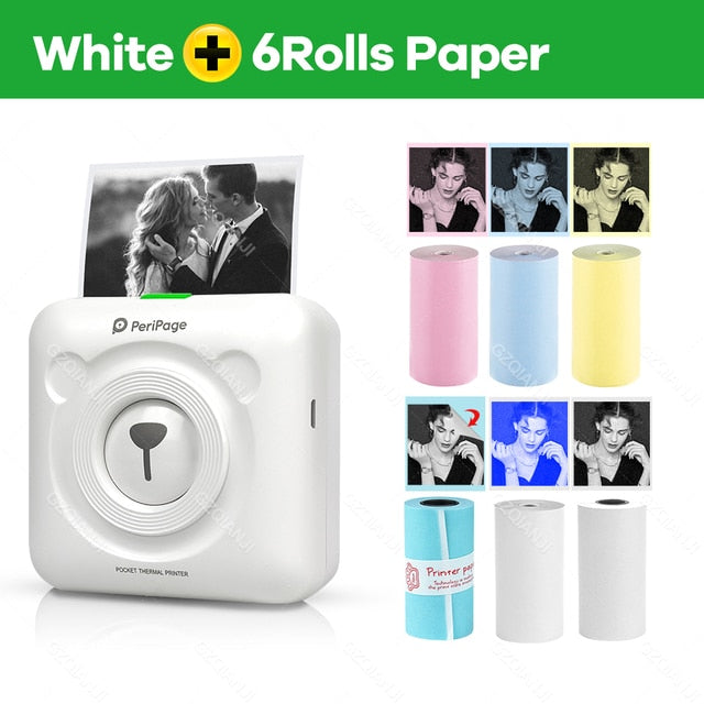 A6 Portable Bluetooth Compatible Convenient Mini Pocket Label Printer