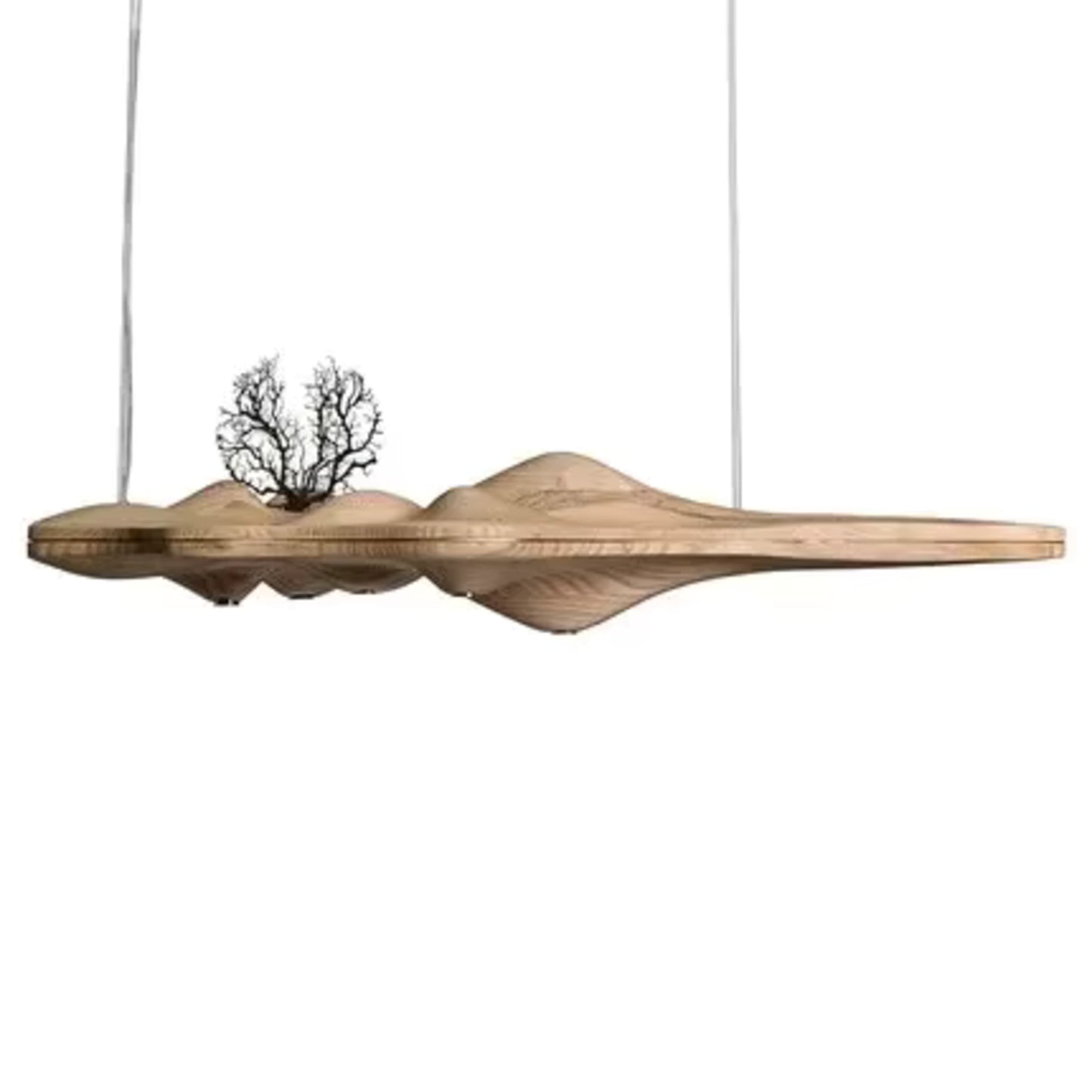 Modern Designer Solid Wood Resin Pendant Lamp For Dining And Kitchen Decor 128cm