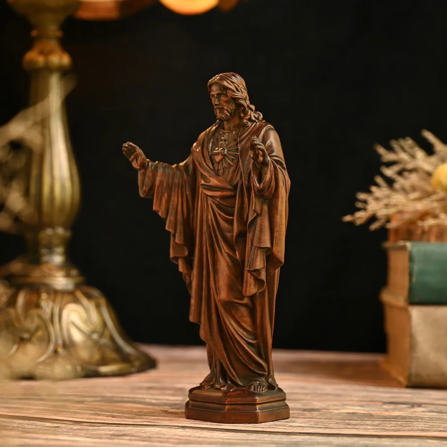 Hand Crafted Cross Border Solid Wooden Sacred Jesus Sculpture Ornament Home Decorative