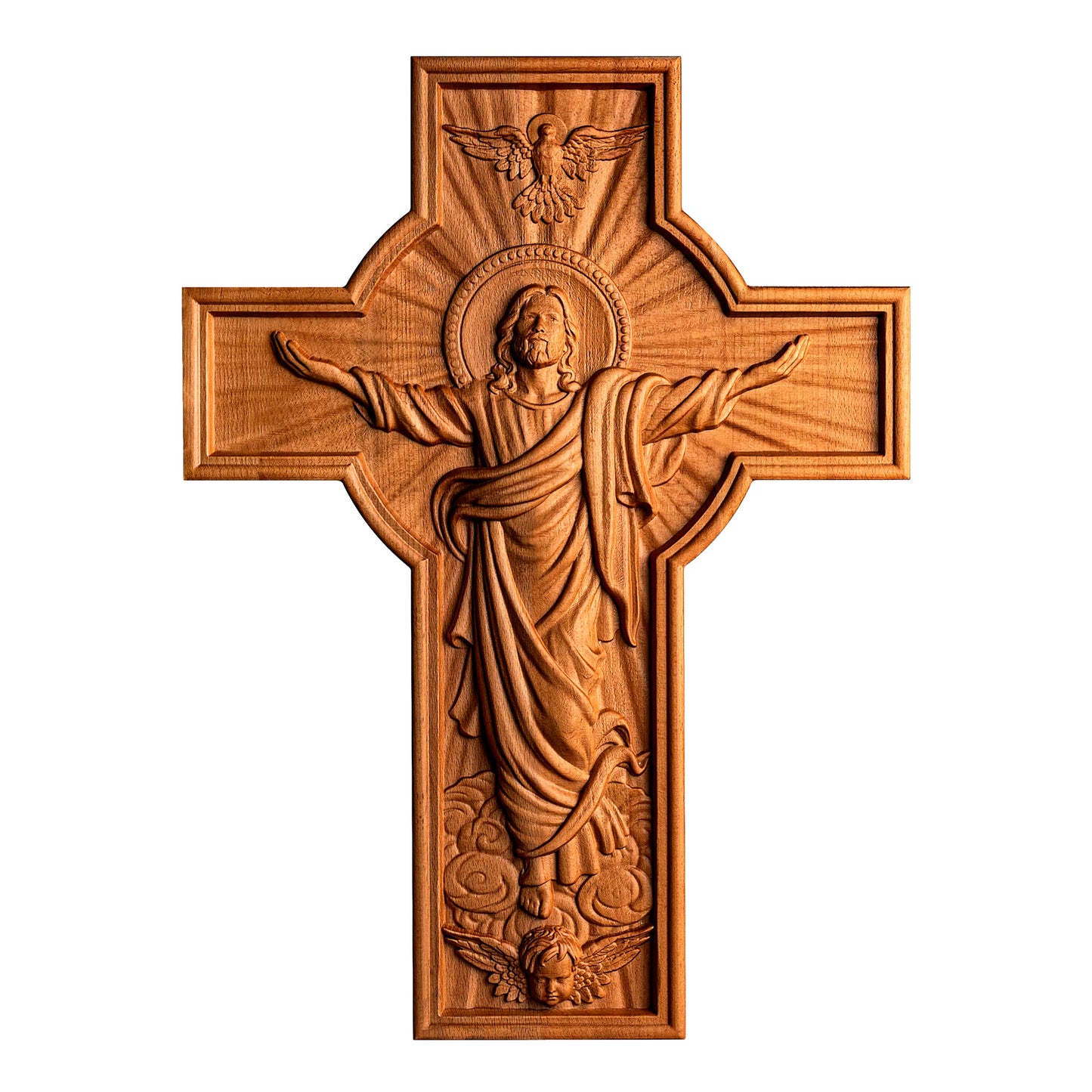 30cm Crucifix Religious Christian Jesus Wooden Church Cross Wall Hanging Home Decor