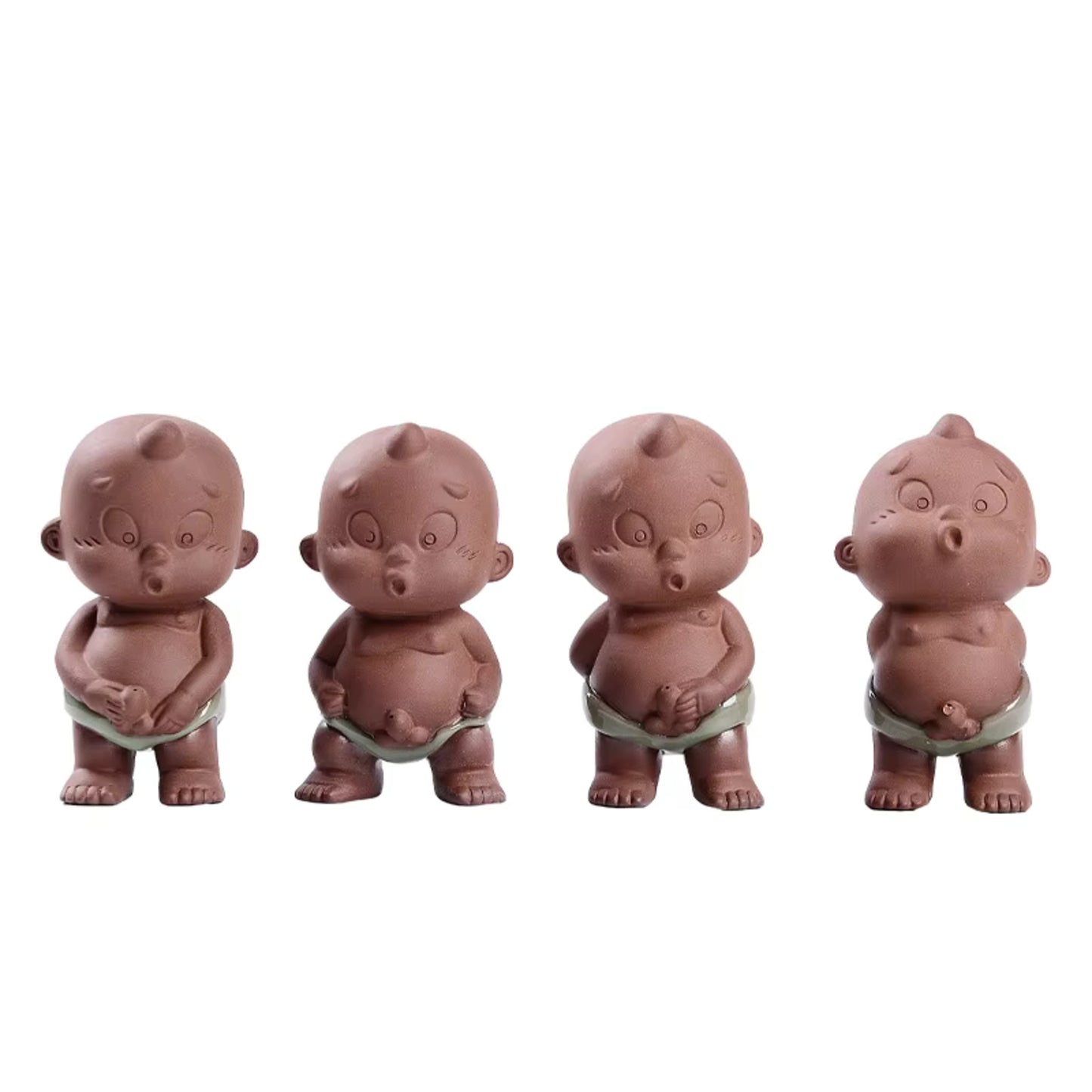 Home Decorative Water Squirt Pee Doll yixing zisha Clay Funny Boy Small Statue