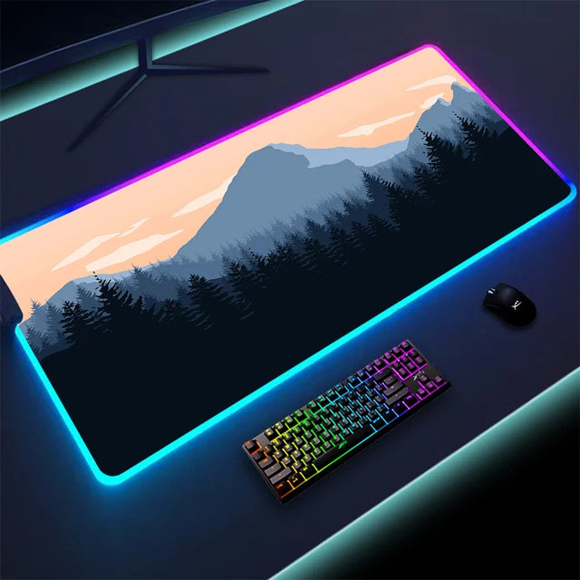 Anti Slip Best Quality Rubber Fabric Material Luminous LED Light RGB Gaming Pad