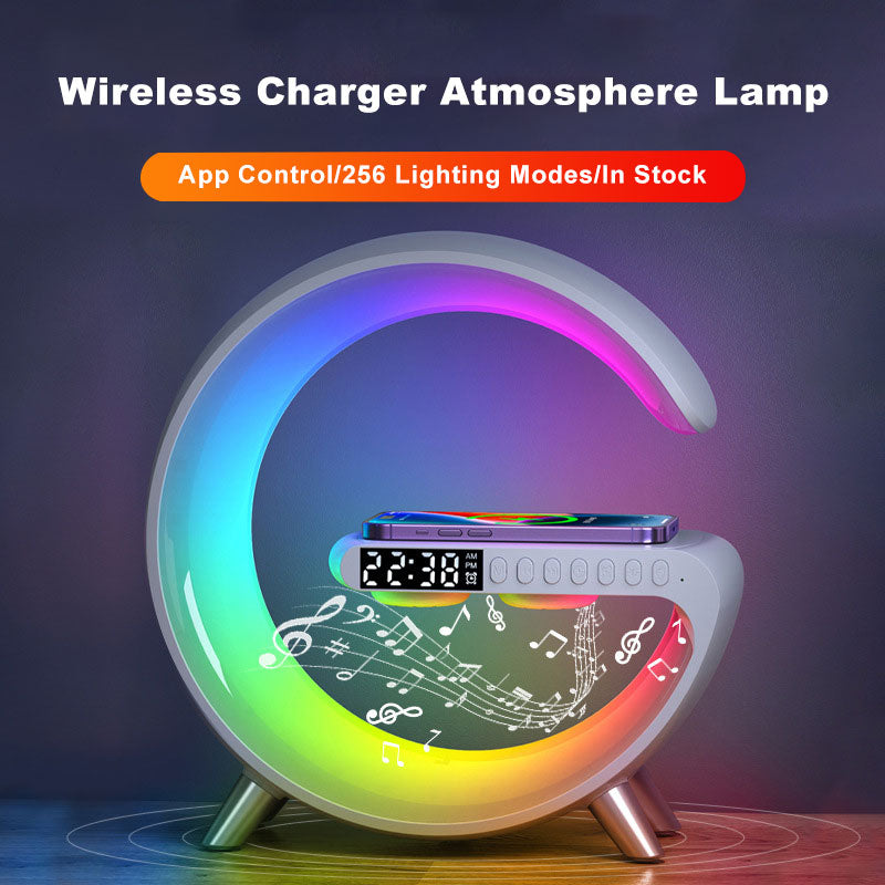 3D Experience American Style Wireless Charger Lamp Bluetooth Speaker