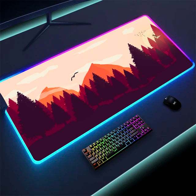 Anti Slip Best Quality Rubber Fabric Material Luminous LED Light RGB Gaming Pad