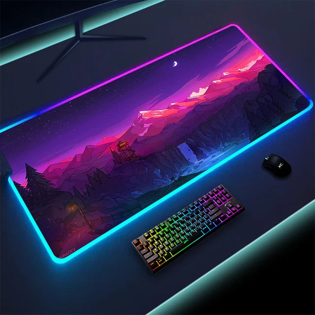 Anti Slip Best Quality Rubber Fabric Material Luminous LED Light RGB Gaming Pad