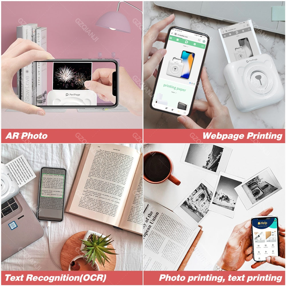 A6 Portable Bluetooth Compatible Convenient Mini Pocket Label Printer