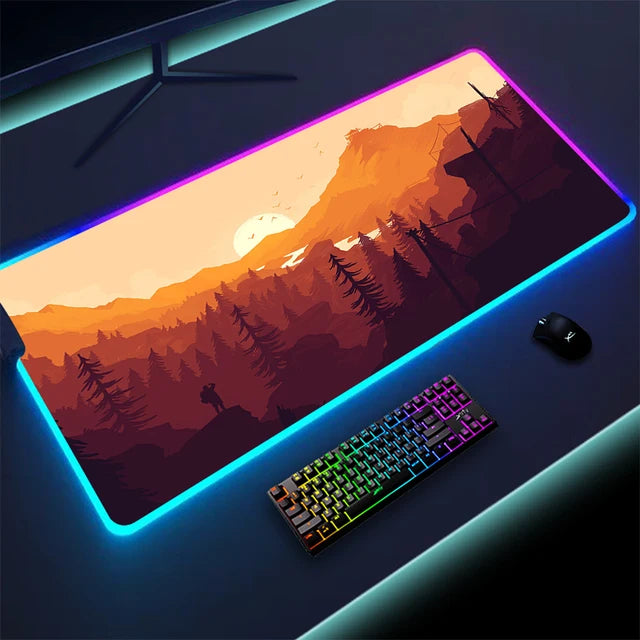 Anti Slip Best Quality Rubber Fabric Material Luminous LED Light RGB Gaming Pad