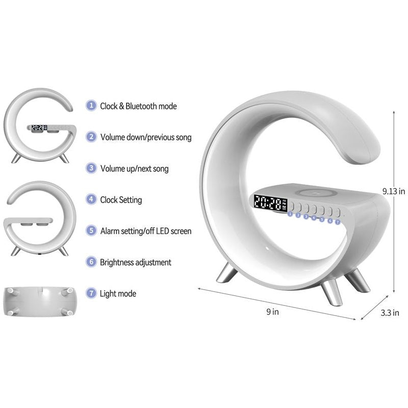 3D Experience American Style Wireless Charger Lamp Bluetooth Speaker