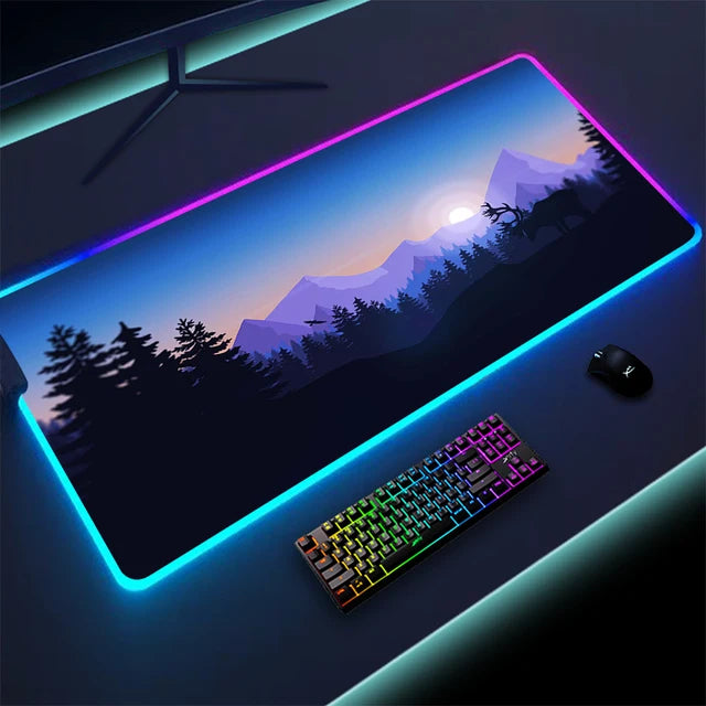 Anti Slip Best Quality Rubber Fabric Material Luminous LED Light RGB Gaming Pad