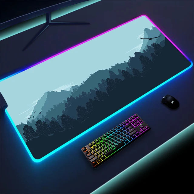 Anti Slip Best Quality Rubber Fabric Material Luminous LED Light RGB Gaming Pad