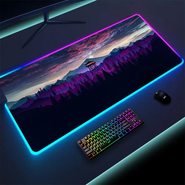 Anti Slip Best Quality Rubber Fabric Material Luminous LED Light RGB Gaming Pad